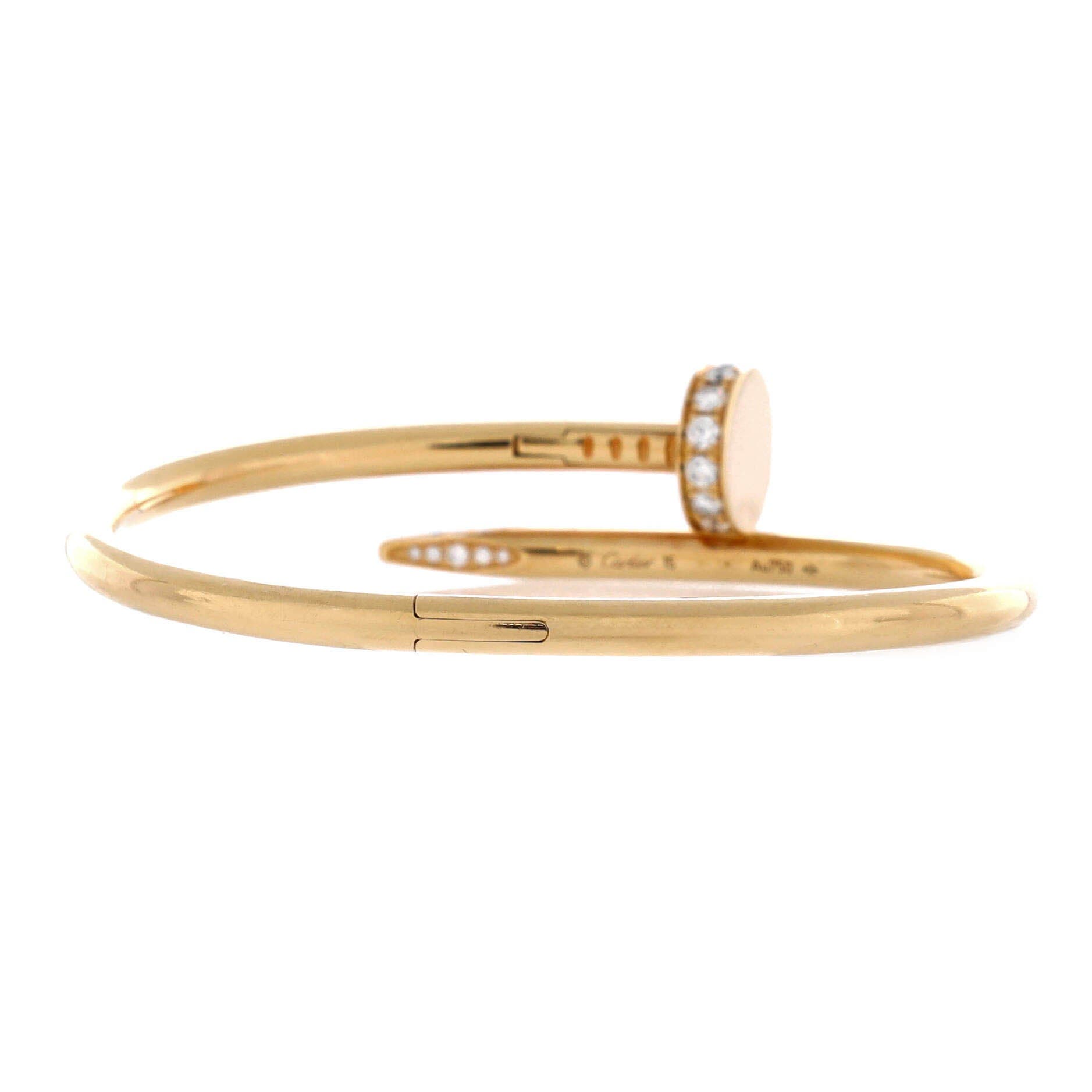 Juste un Clou Bracelet 18K Yellow Gold with Diamonds Classic, Alternate, color, Metallic Gold