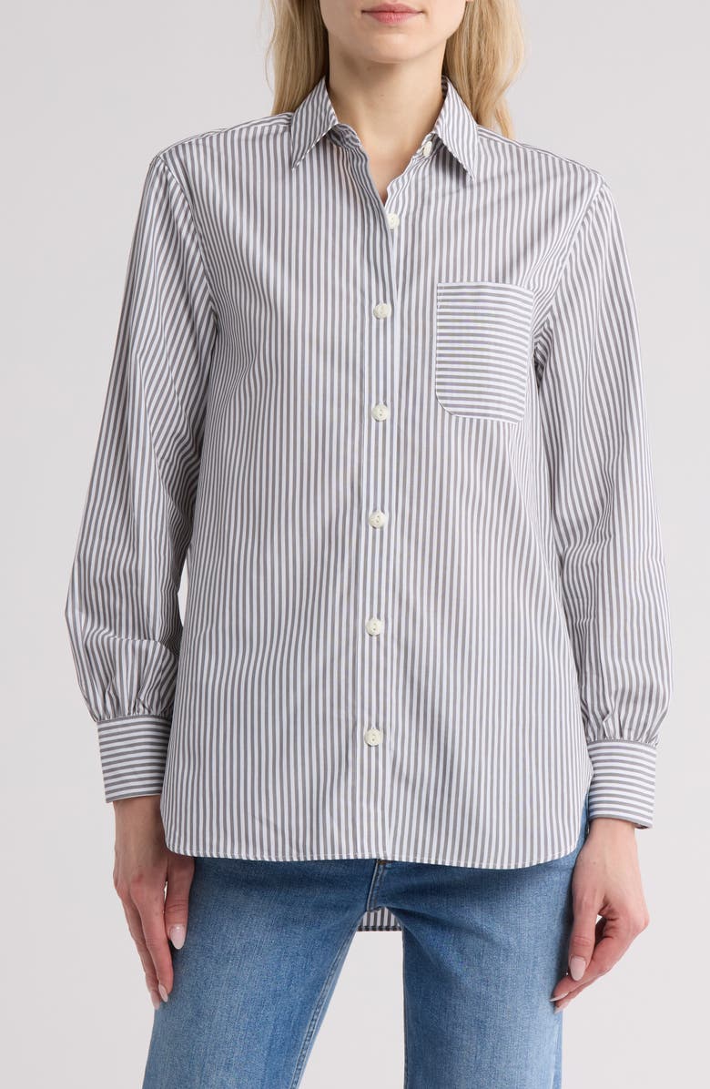 rag & bone Max Stripe Button Front Shirt, Main, color, 