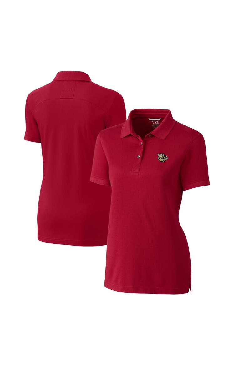 Women's Cutter & Buck Red Lehigh Valley IronPigs Advantage Tri-Blend Pique Polo, Main, color, Red