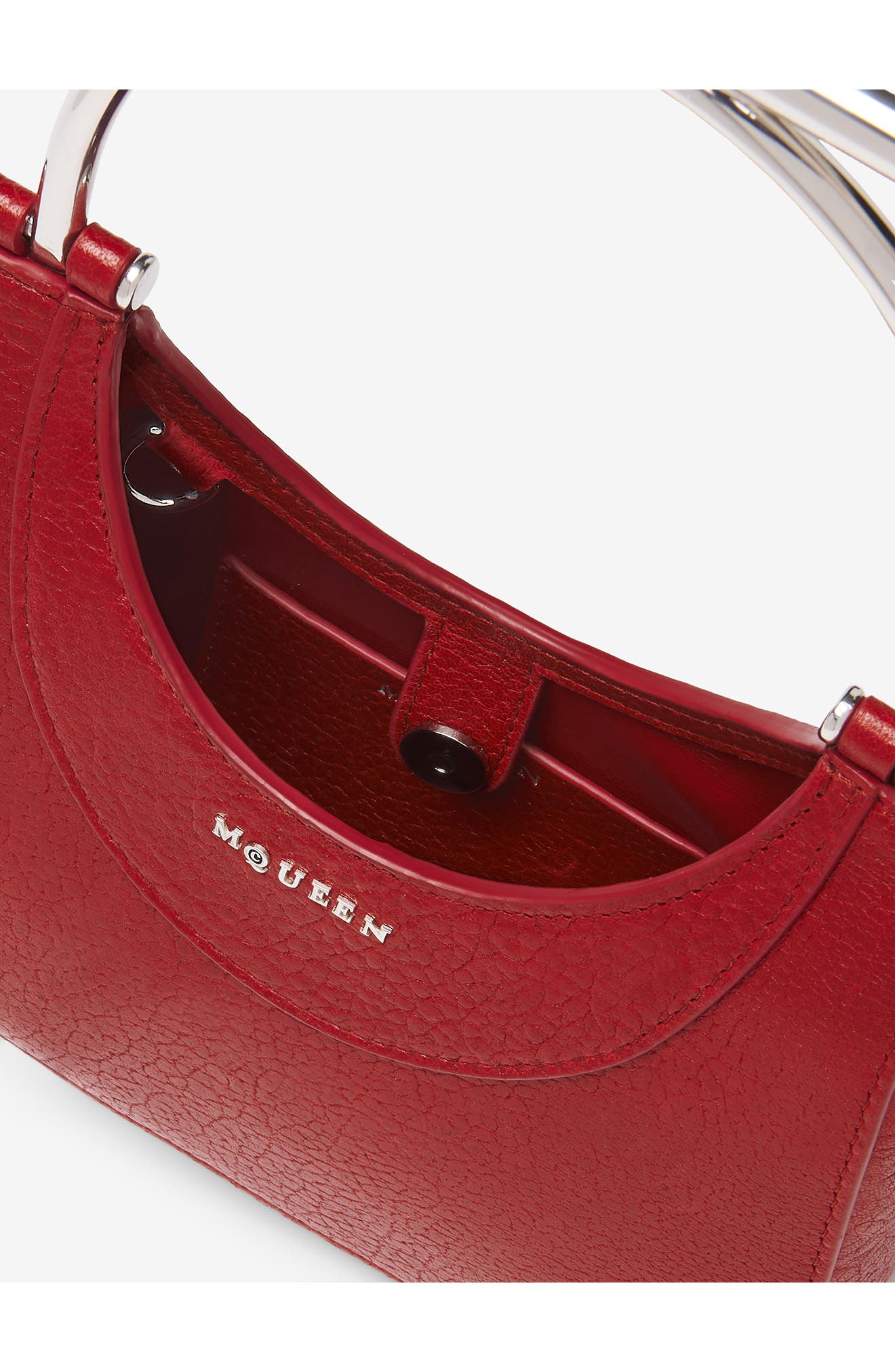 McQueen Mini T-Bar Crossbar Leather Handbag, Alternate, color, 