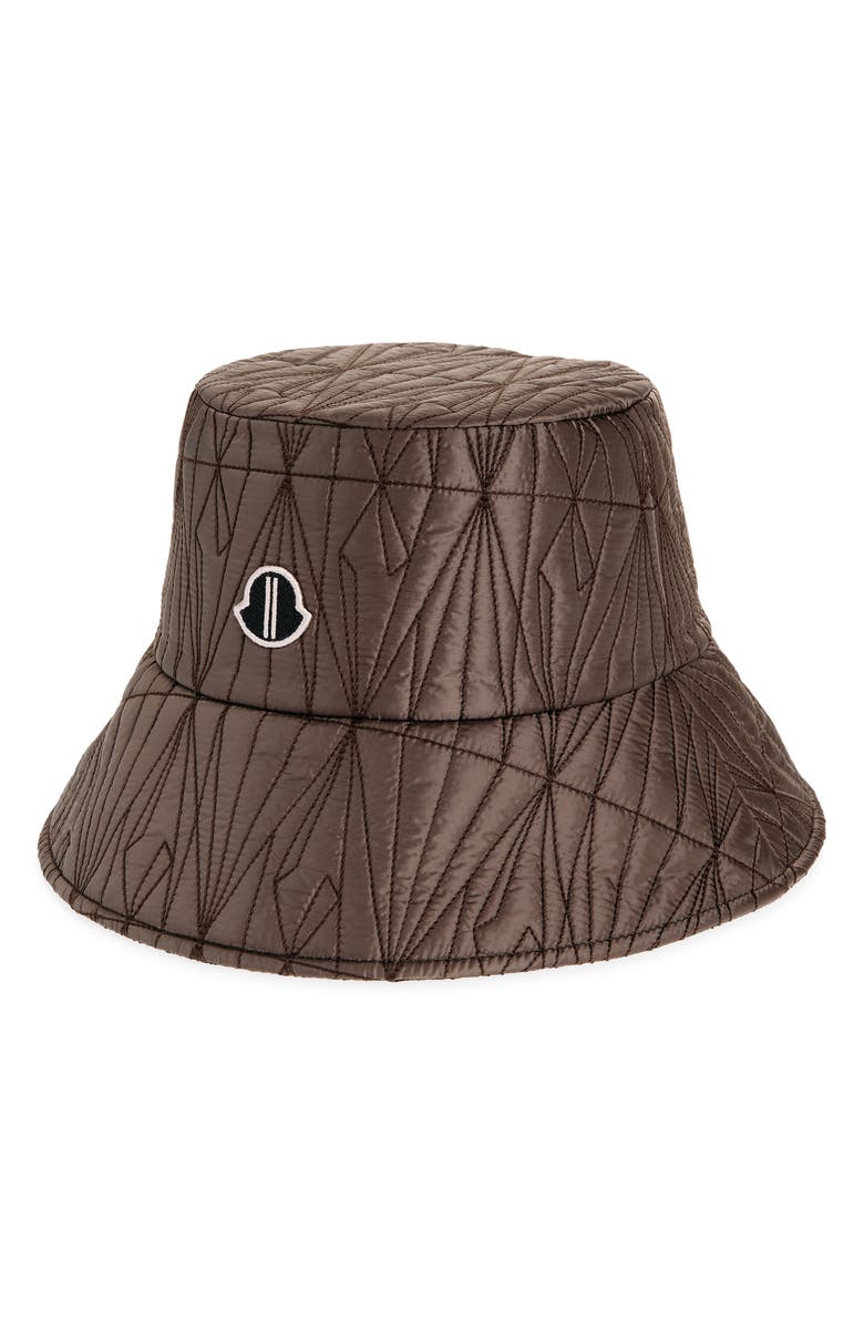 Moncler Quilted Bucket Hat, Main, color, Taupe