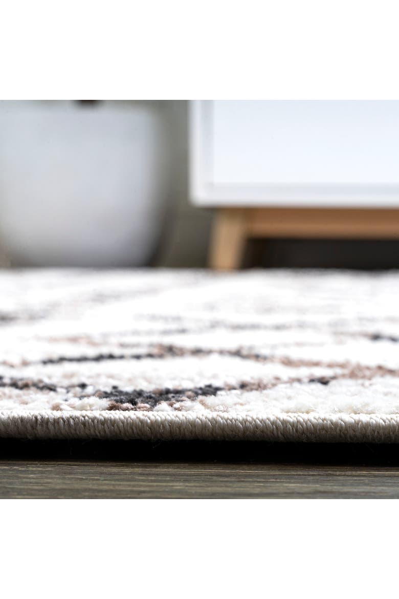 Aksil Moroccan Diamond Area Rug, Alternate, color, Ivory/Brown