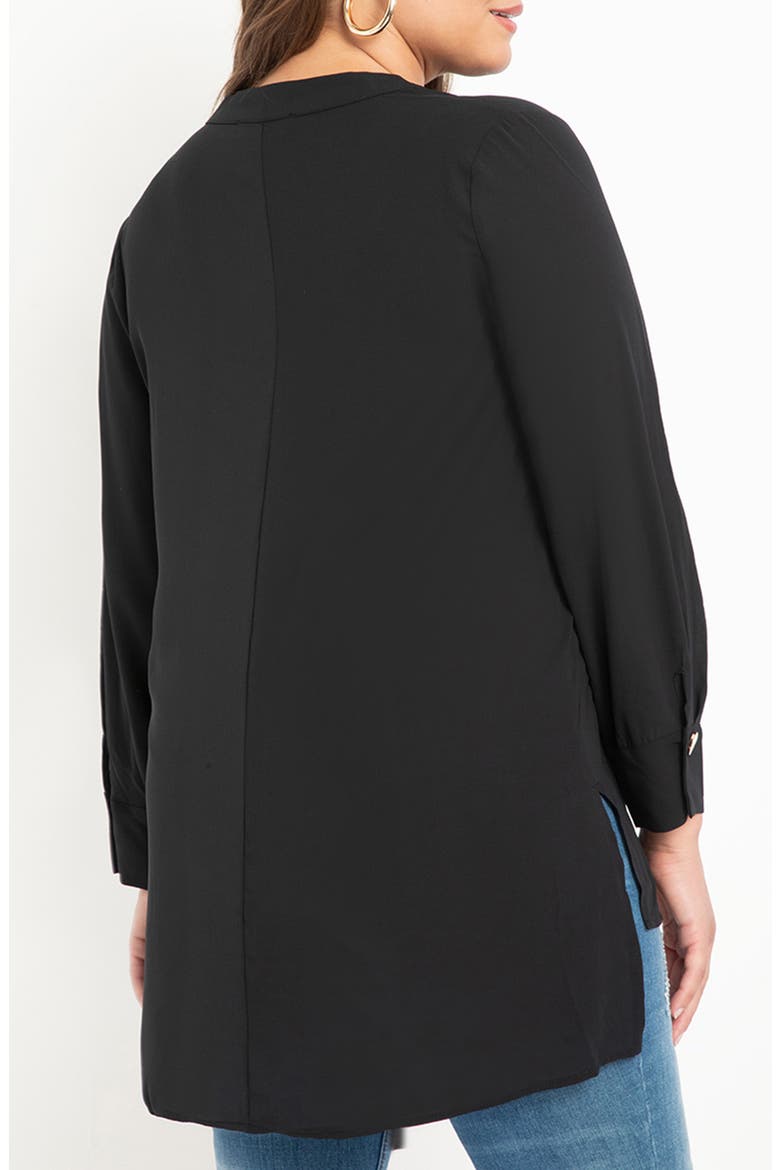 Mandarin Collar Tunic, Alternate, color, BLACK