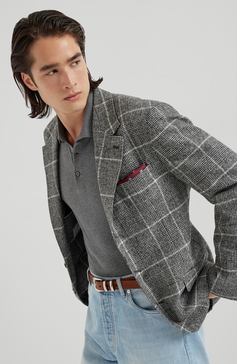 Brunello Cucinelli Polo-style sweater, Alternate, color, Dark Grey