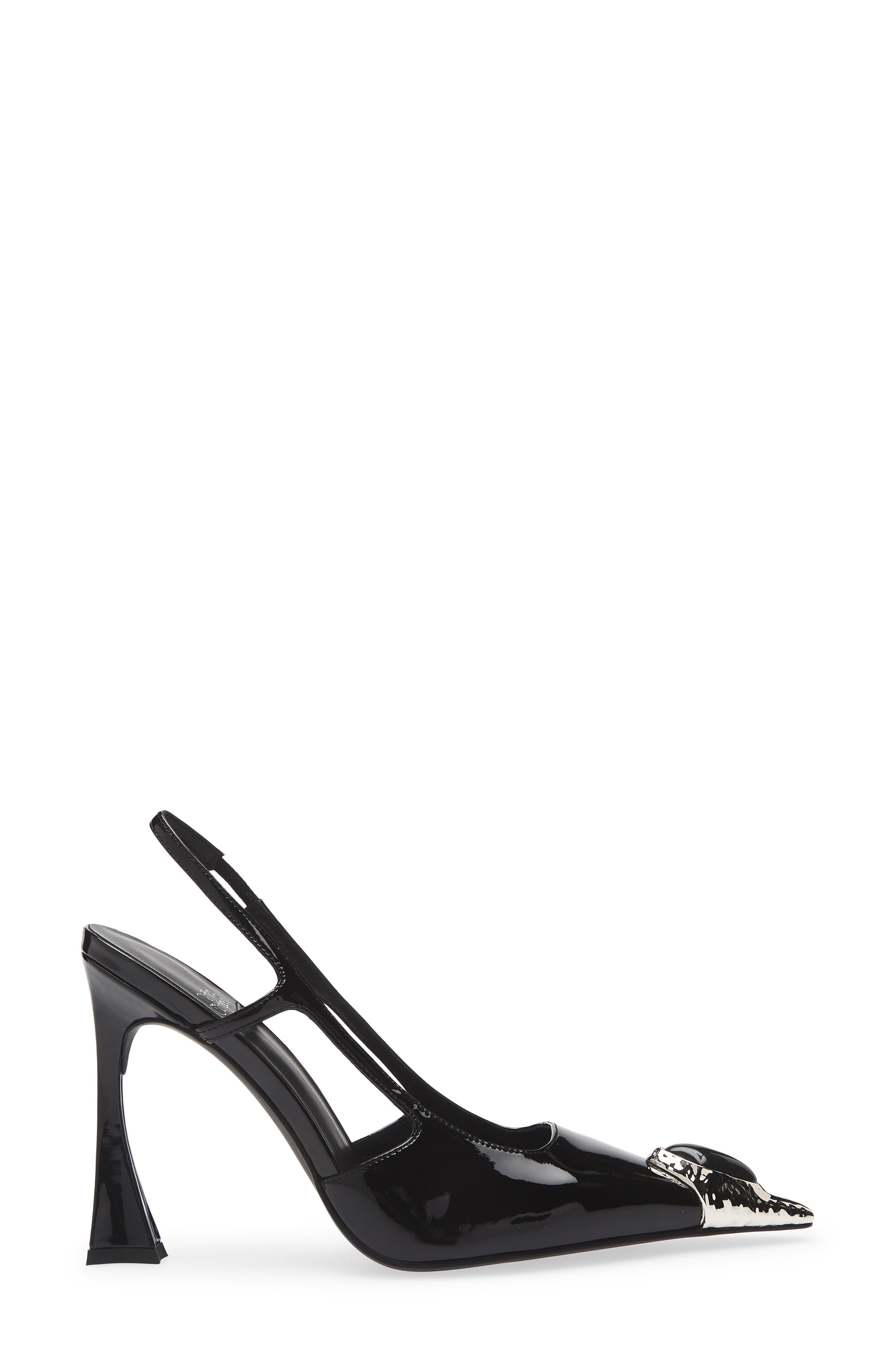 Jeffrey Campbell Sorcerer Pointed Toe Slingback Pump, Alternate, color, Black Patent Silver Black