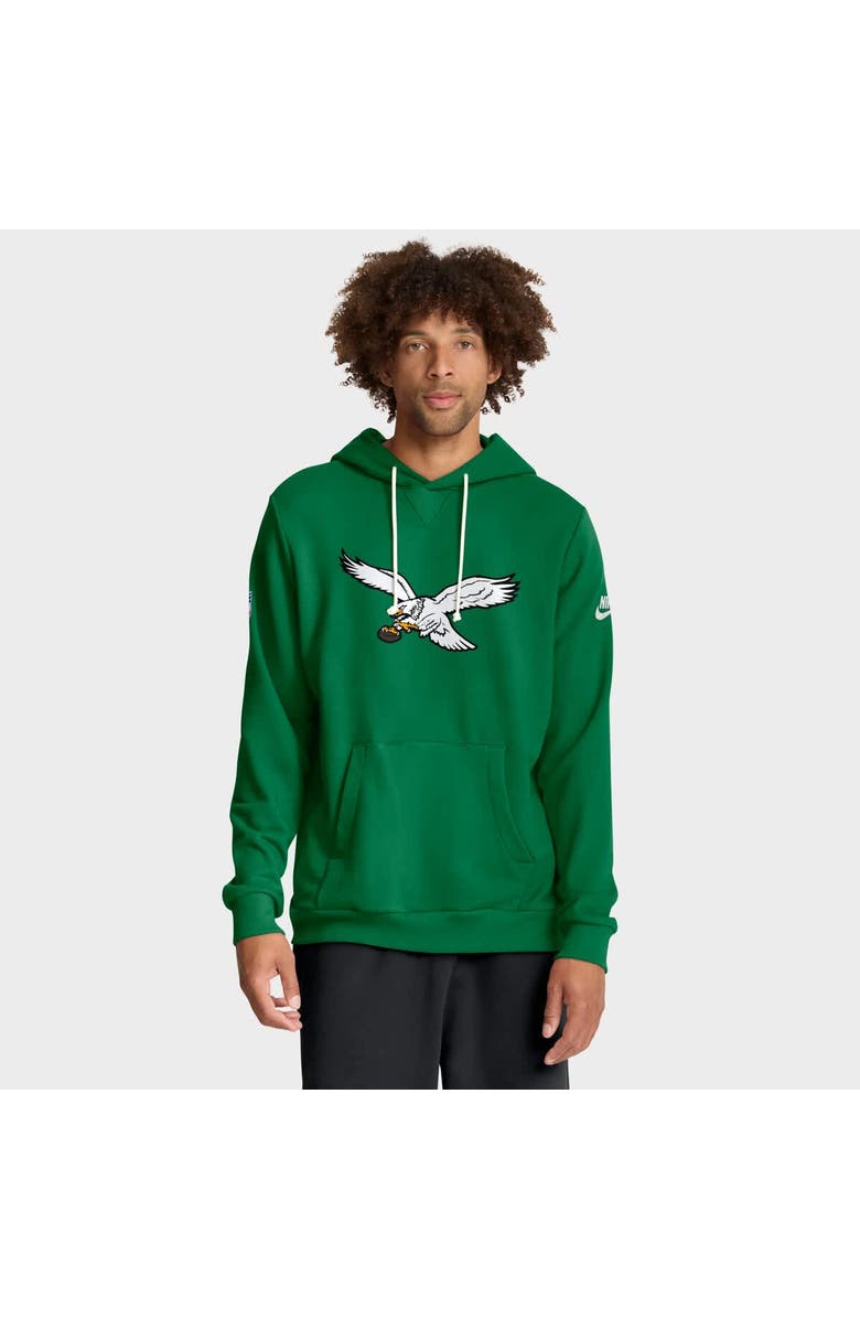Nike Men's Nike Kelly Green Philadelphia Eagles Sideline Offensive Set Play Performance Pullover Hoodie, Main, color, Kelly Green