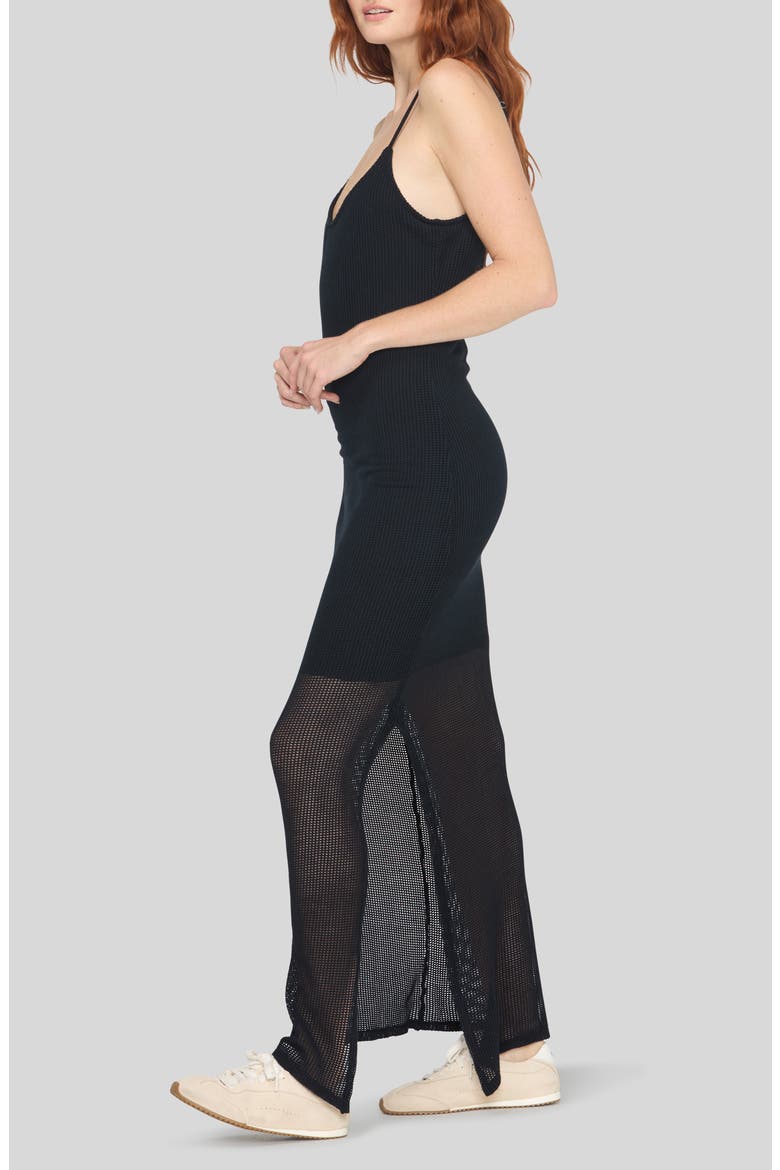 Paloma Mesh Mixed Maxi Dress, Alternate, color, BLACK