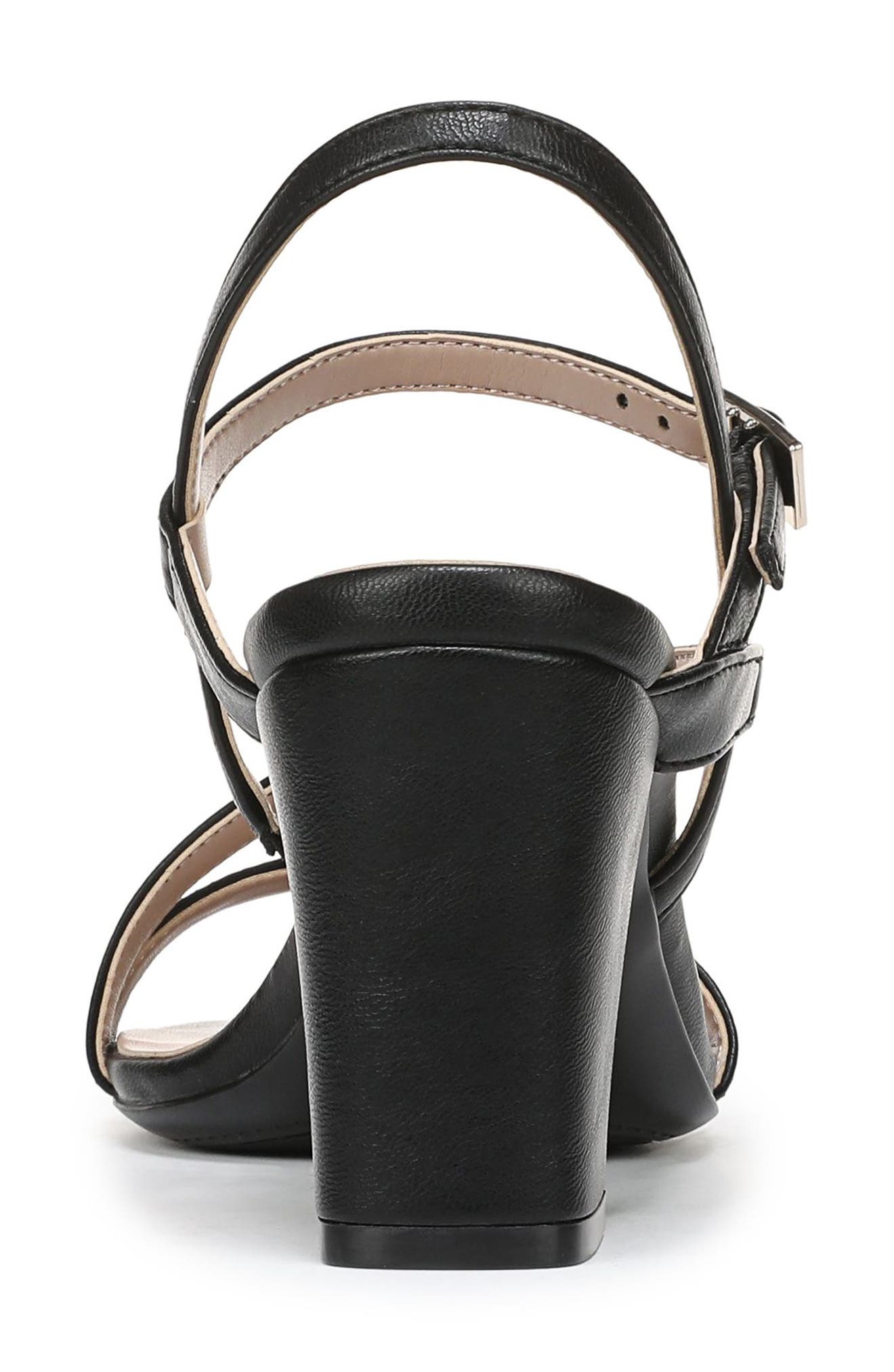 Hara Sandal, Alternate, color, BLACK FAUX LEATHER