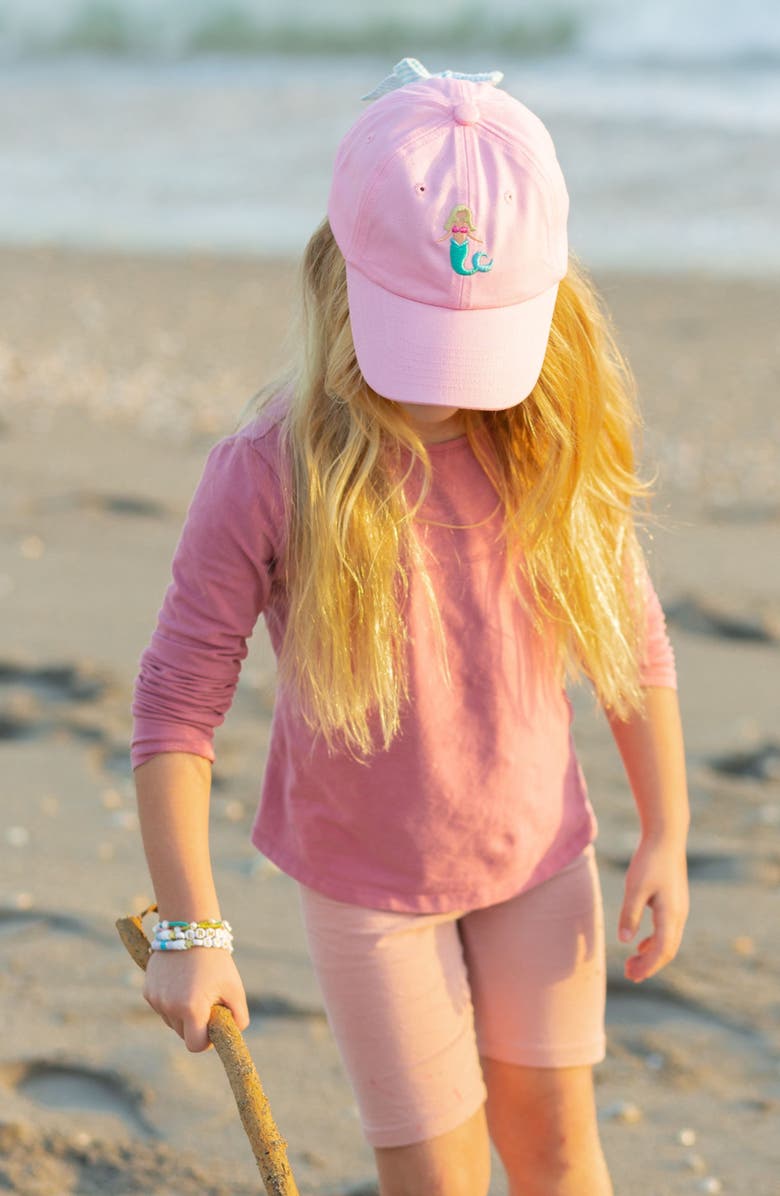 Bits & Bows Mermaid Twill Bow Baseball Hat, Alternate, color, Pink