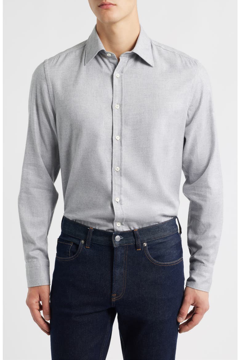 Chevron Regular Fit Dress Shirt, Main, color, LIGHT GREY