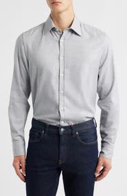 Canali Chevron Regular Fit Dress Shirt