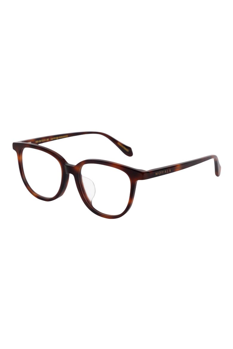 Waipuna 53mm Low Bridge Round Optical Glasses, Alternate, color, CAPPUCCINO / CLEAR LENSES