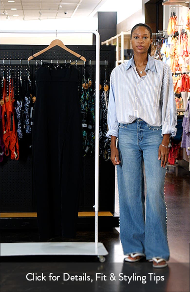 Bead Detail Stretch Crepe Column Gown, sales video thumbnail