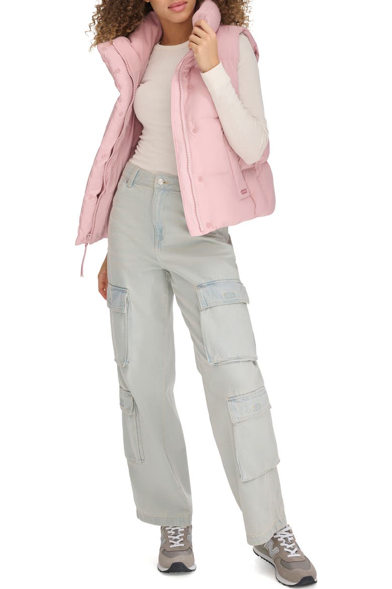 Quilted Puffer Vest, Alternate, color, PALE MAUVE