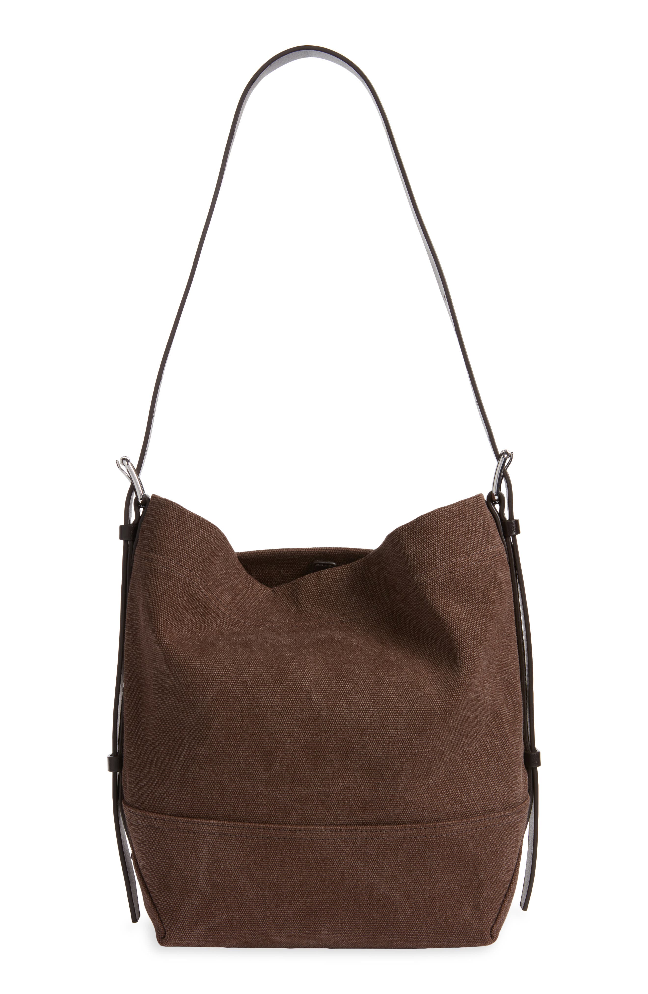 Small Belted Tote, Main, color, DARK CHOCOLATE