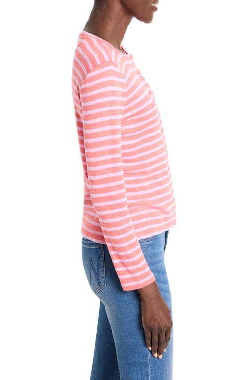 Nzt By Nic+zoe Snap Front Striped Cardigan In Pink Multi