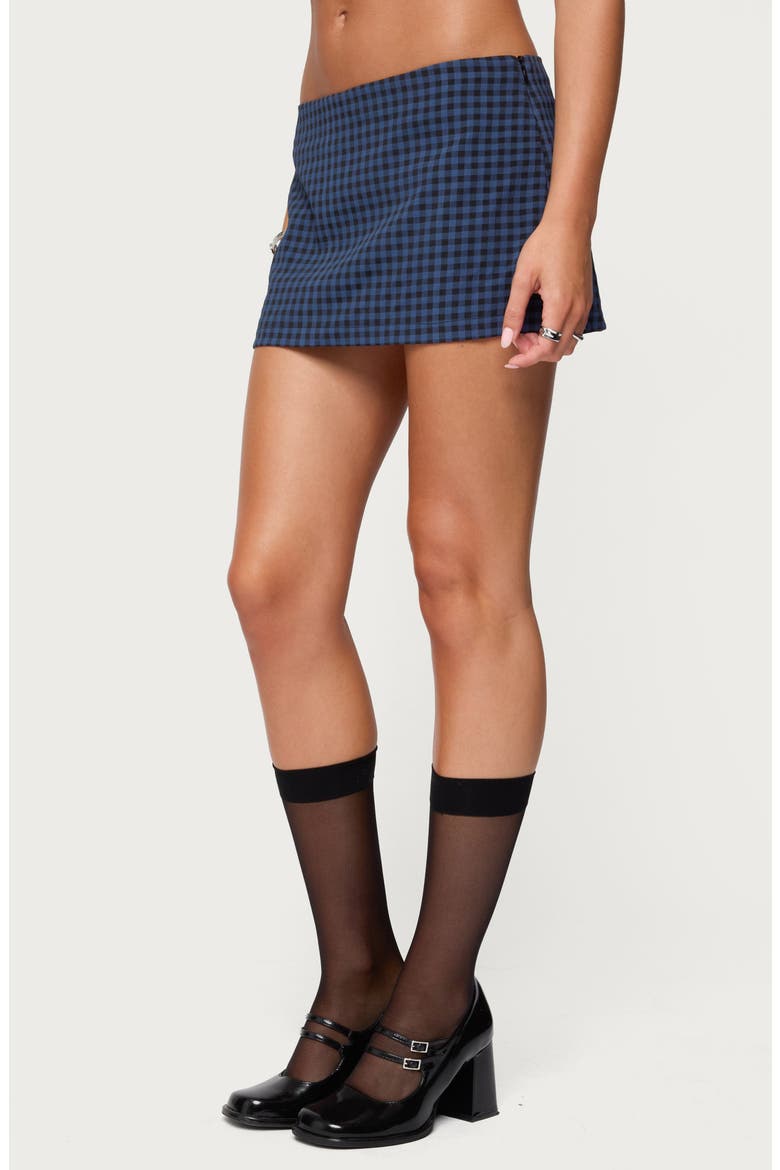 Winsley Gingham Mini Skort, Alternate, color, BLUE-AND-BLACK
