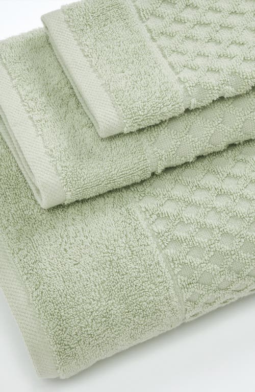 Woven & Weft Diamond 2-pack Bath Towel Set In Green