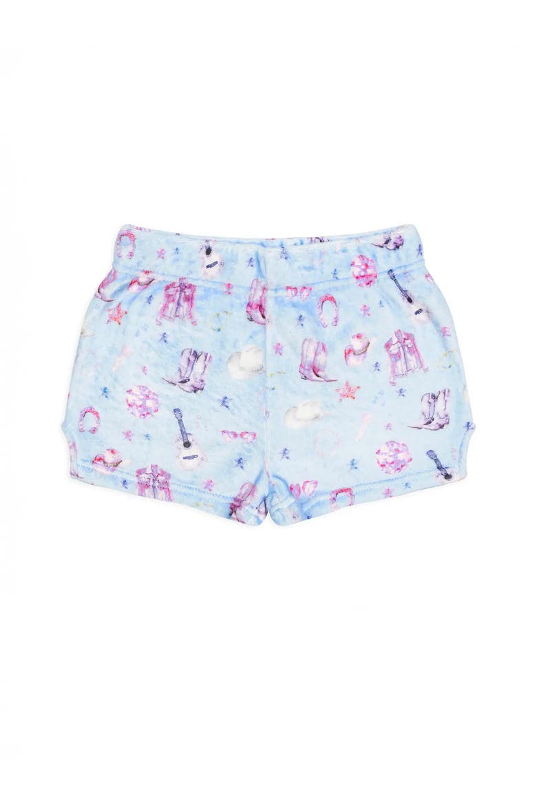Plush Wild West loungewear Shorts, Alternate, color, Periwinkle