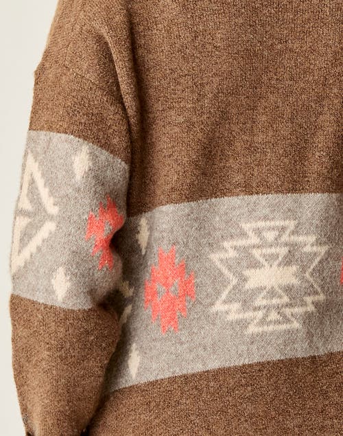 Carve Designs Priya Jacquard Topper In Brown