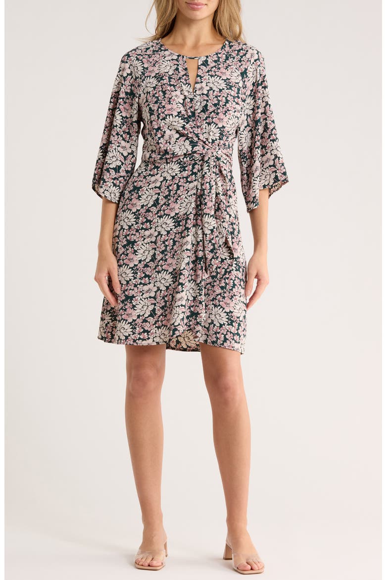 Raglan Sleeve Midi Dress, Main, color, ROSE