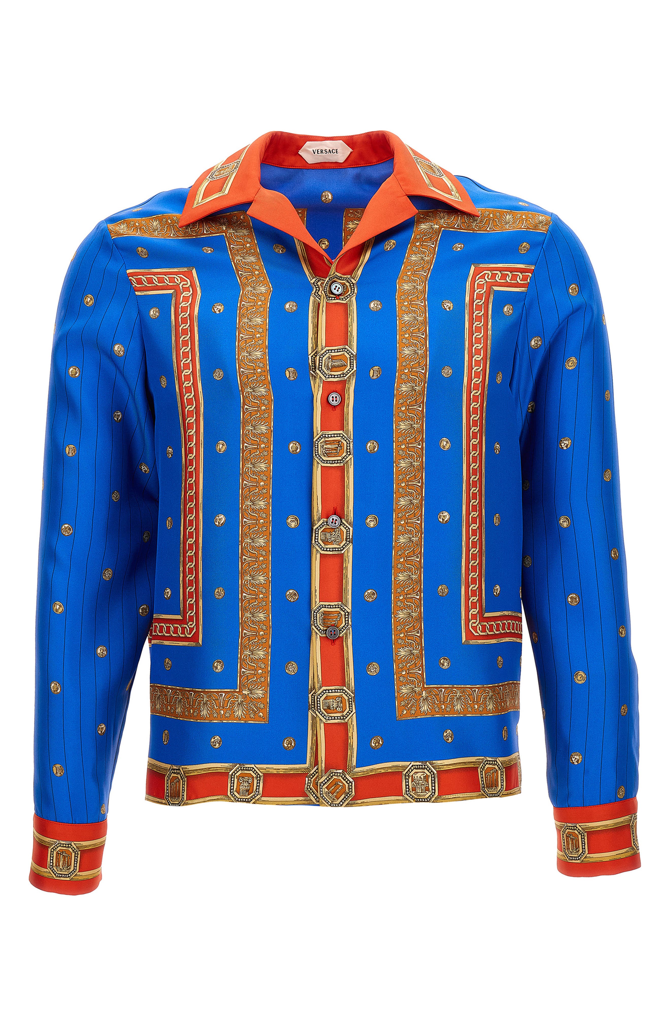 Trompe l'Oeil Print Silk Twill Bowling Shirt