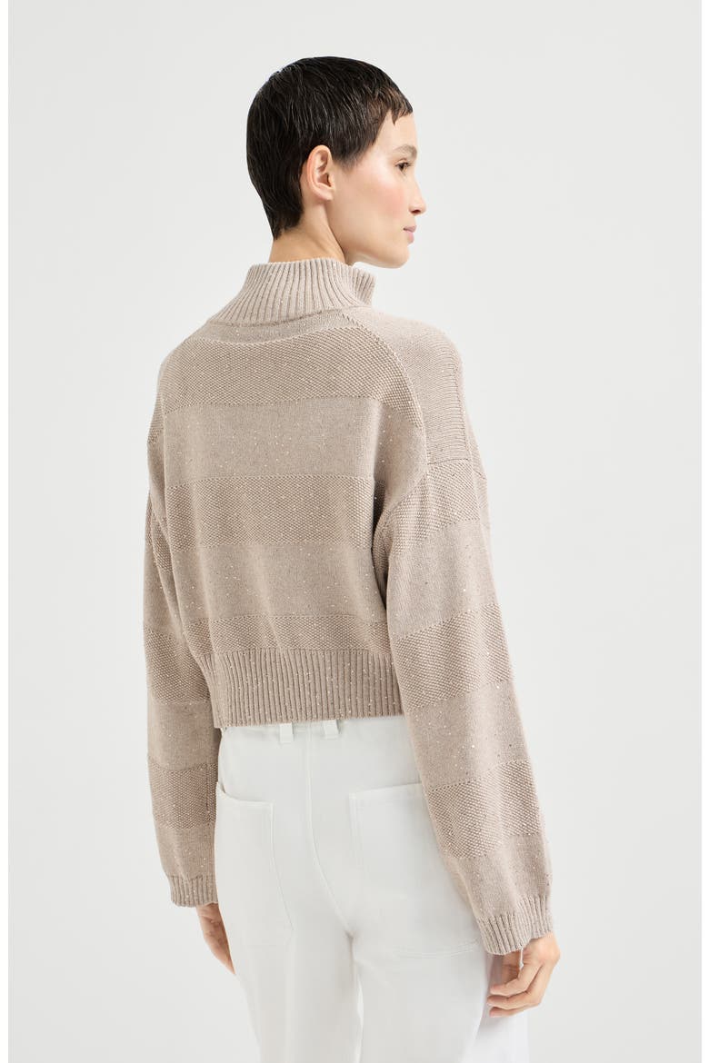 Cardigan with dazzling stripes, Alternate, color, Desert