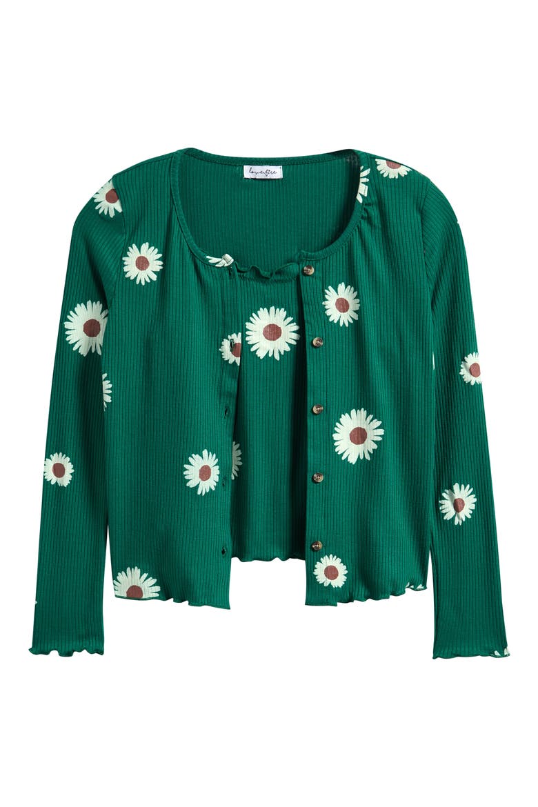 Kids' Tank & Cardigan Set, Main, color, GREEN FLORAL