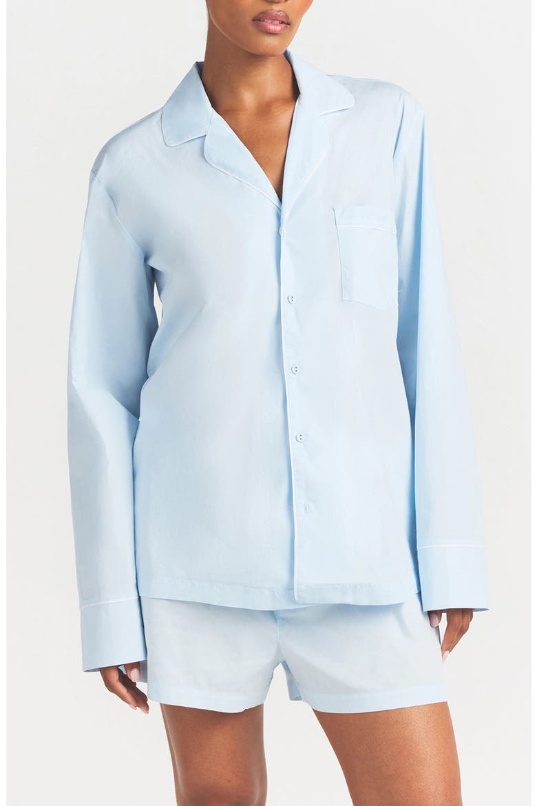 Cotton Poplin Boxer Sleep Set, Main, color, BABY BLUE CONTRAST