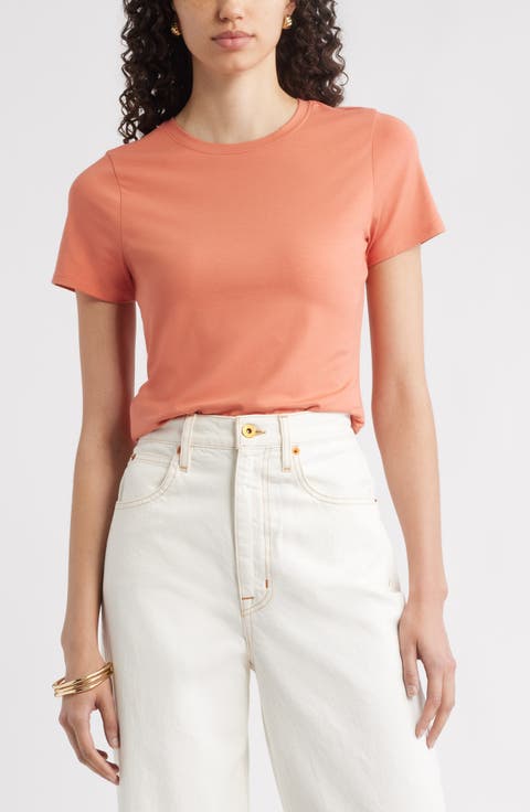 Pima Cotton Blend Crewneck T-Shirt