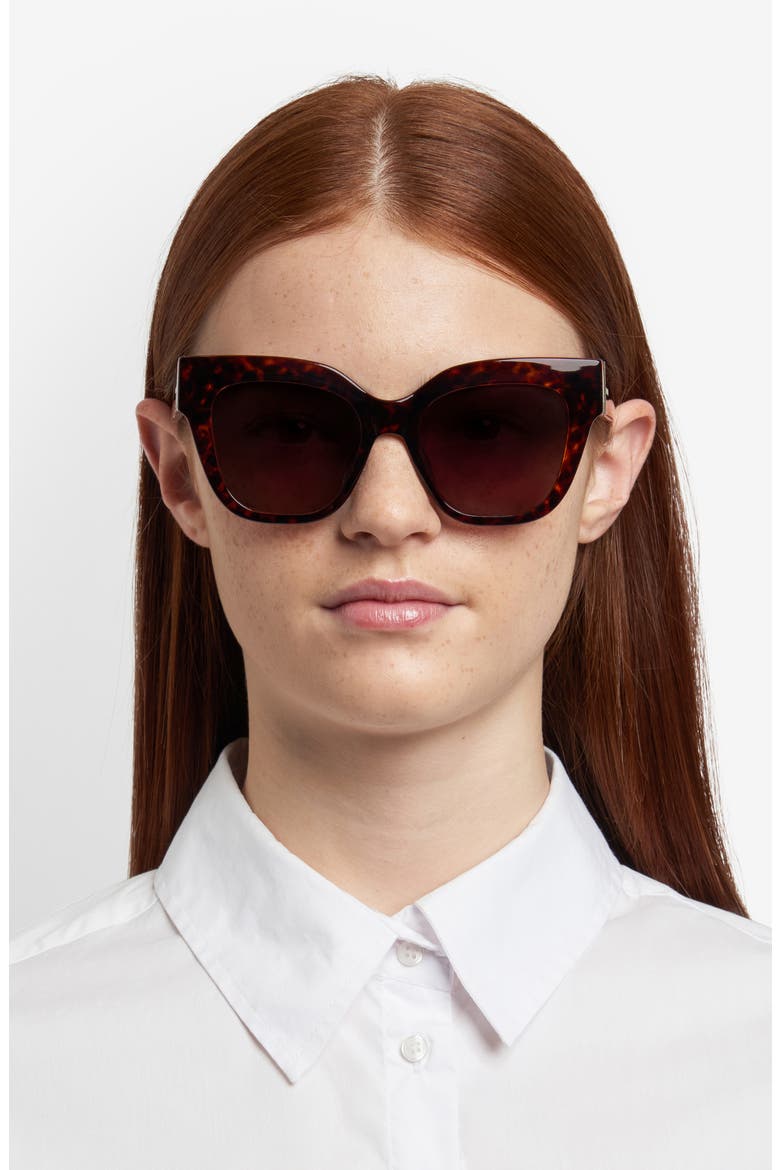51mm Gradient Cat Eye Sunglasses, Alternate, color, HAVANA/ BROWN SF