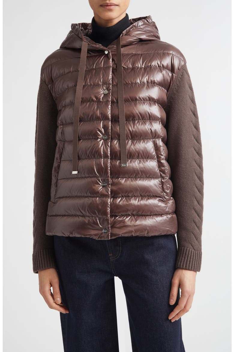 Ultralight Nylon Quilted Down Puffer Jacket, Main, color, 8810 FONDENTE