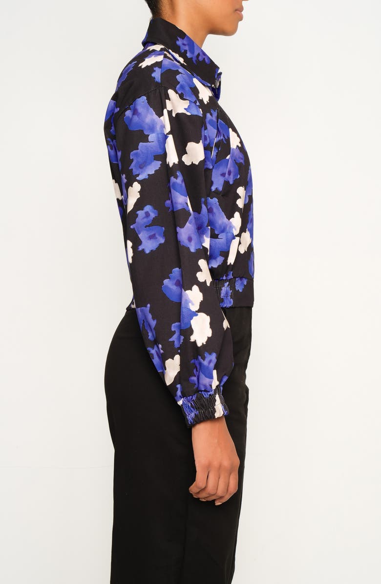 The Lulo Project Citadel Floral Stretch Cotton Bomber Jacket, Alternate, color, Jacaranda