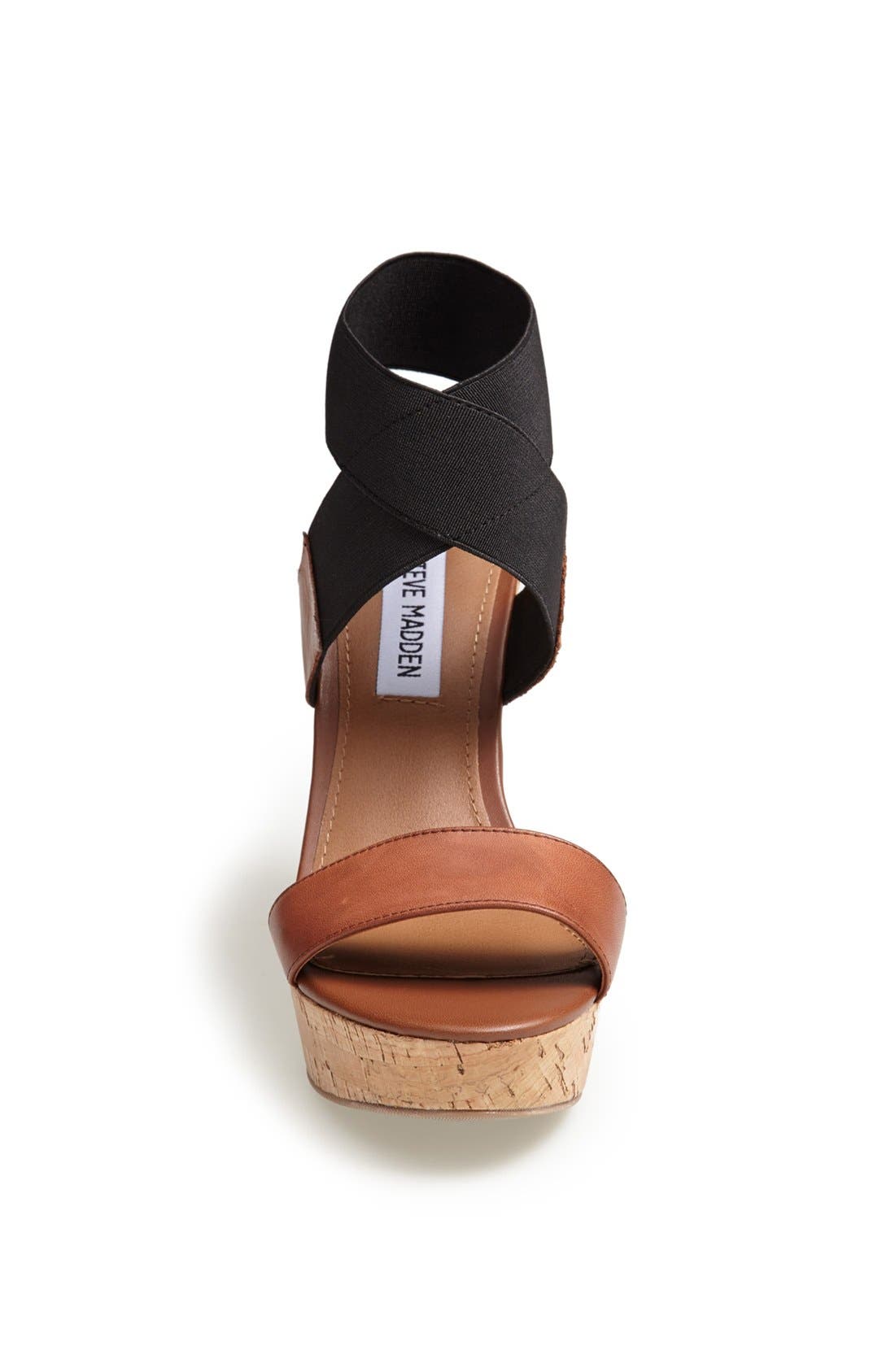 'Roperr' Wedge Sandal, Alternate, color, COGNAC MULTI