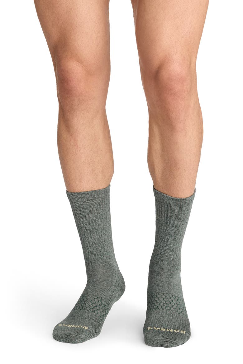 Marled Crew Socks, Alternate, color, CLAY