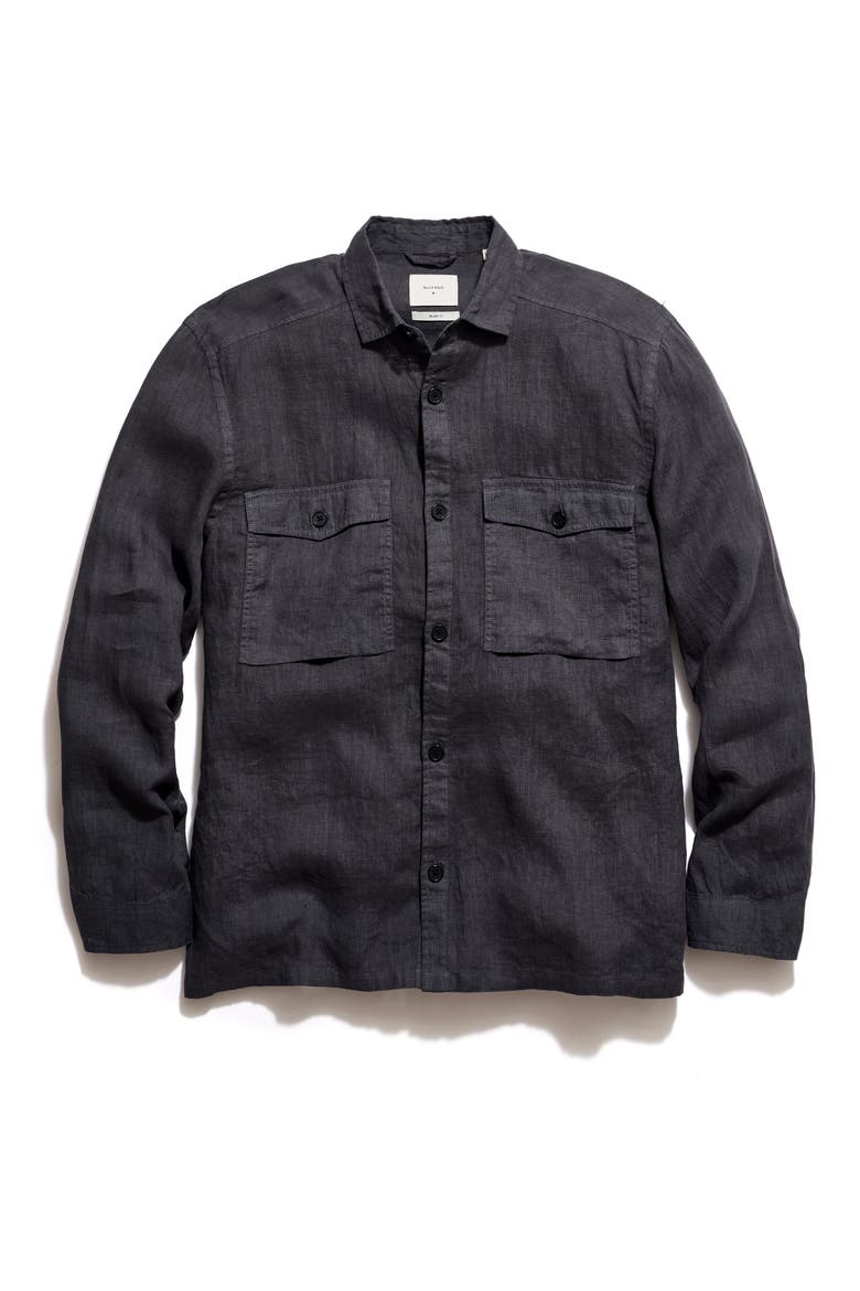 Linen Carpenter Overshirt, Alternate, color, ASPHALT