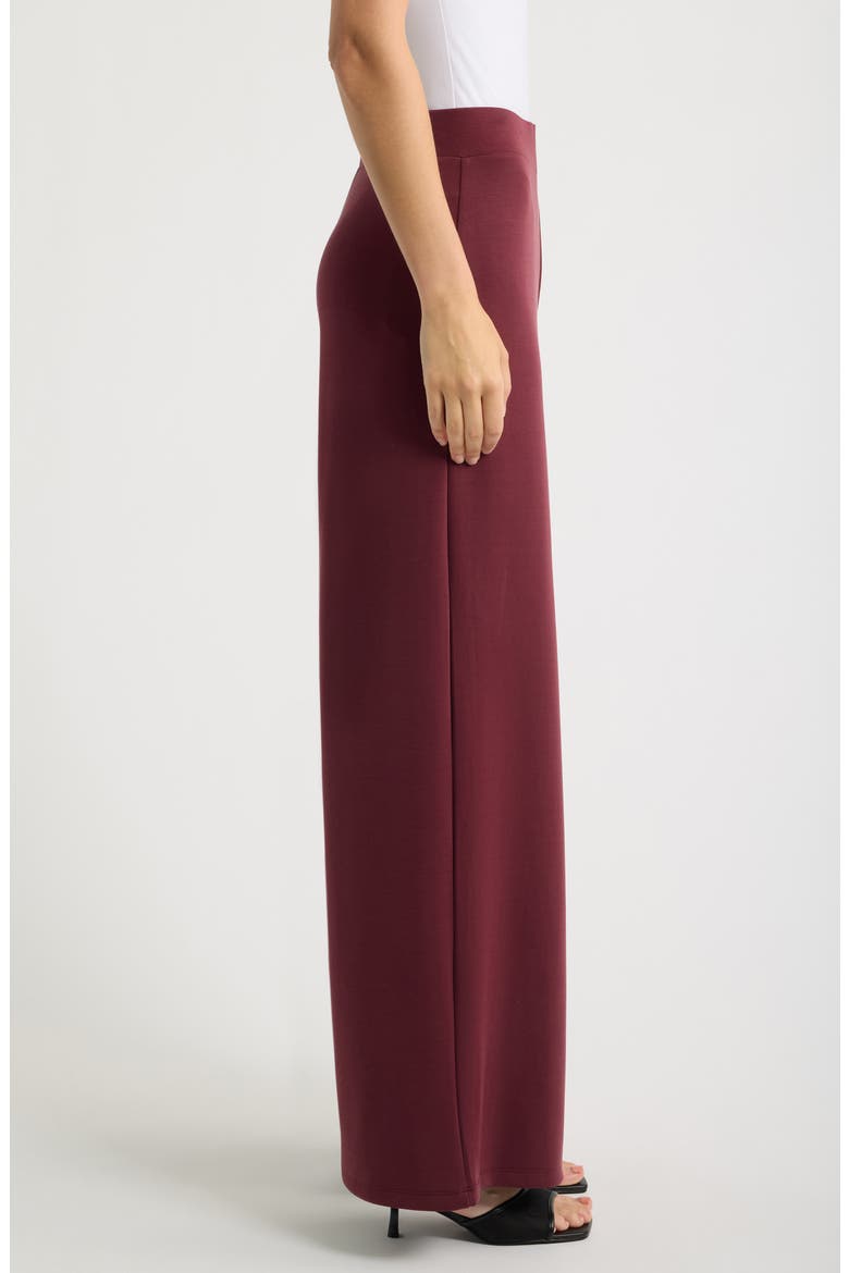 Pull-On Wide Leg Pants, Alternate, color, BORDEAUX