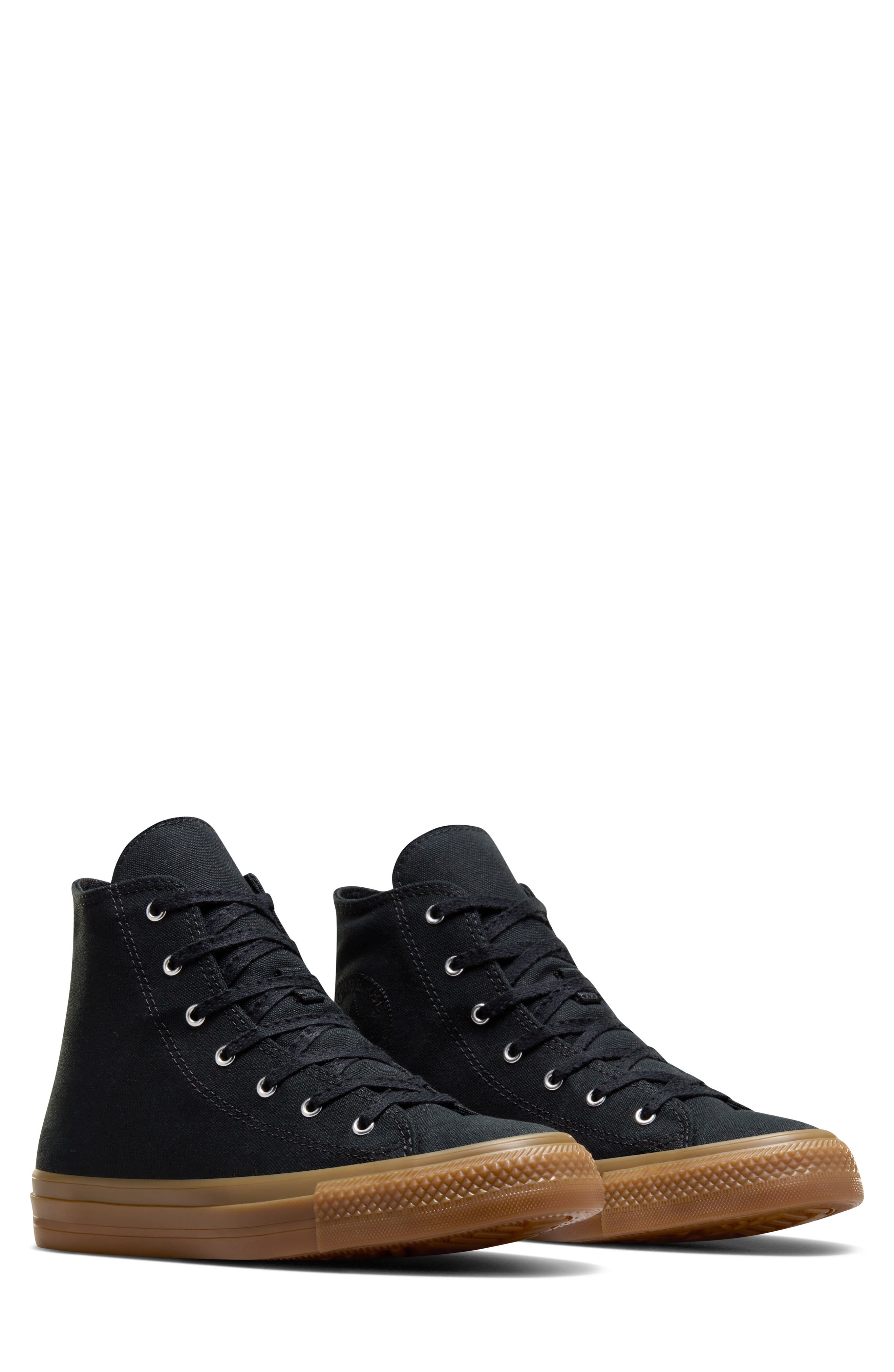 Converse Gender Inclusive Chuck Taylor<sup>®</sup> All Star<sup>®</sup> High Top Sneaker, Alternate, color, Black/ Black/ Gum