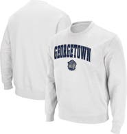 COLOSSEUM Men's Colosseum White Georgetown Hoyas Arch & Logo Tackle Twill Pullover Sweatshirt