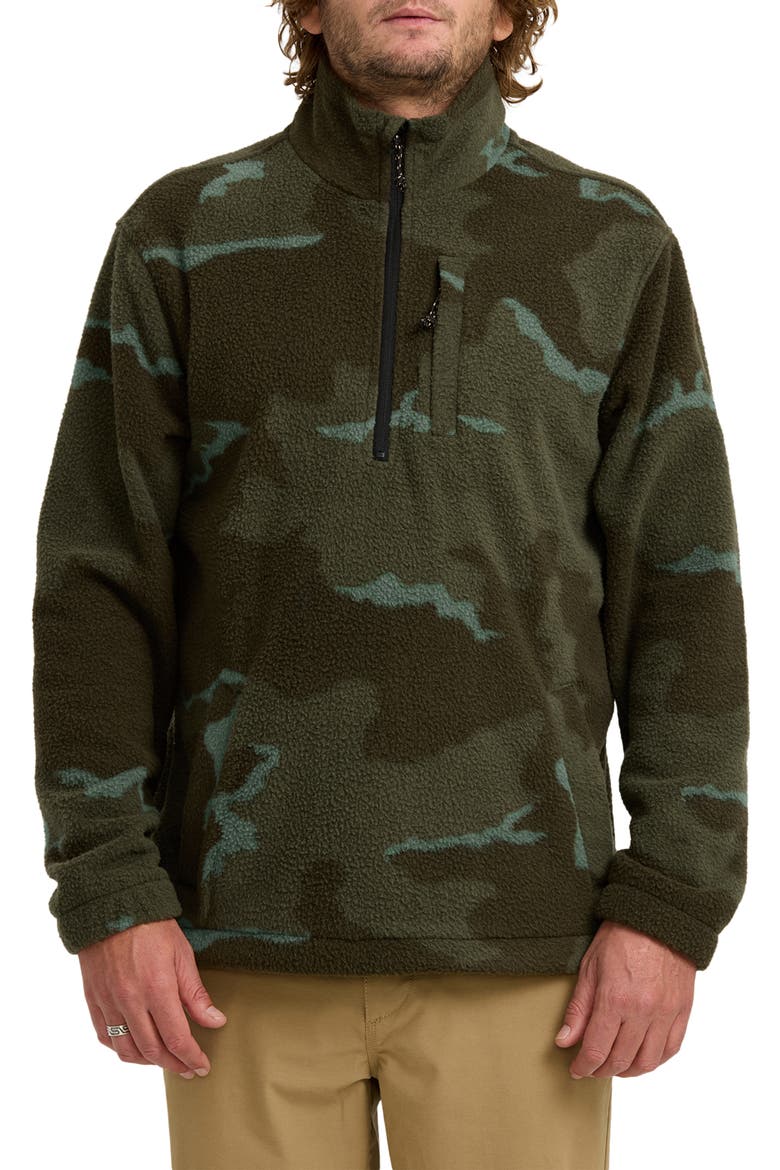 Boundary Fleece Half Zip Pullover, Main, color, MILITARY CAMO
