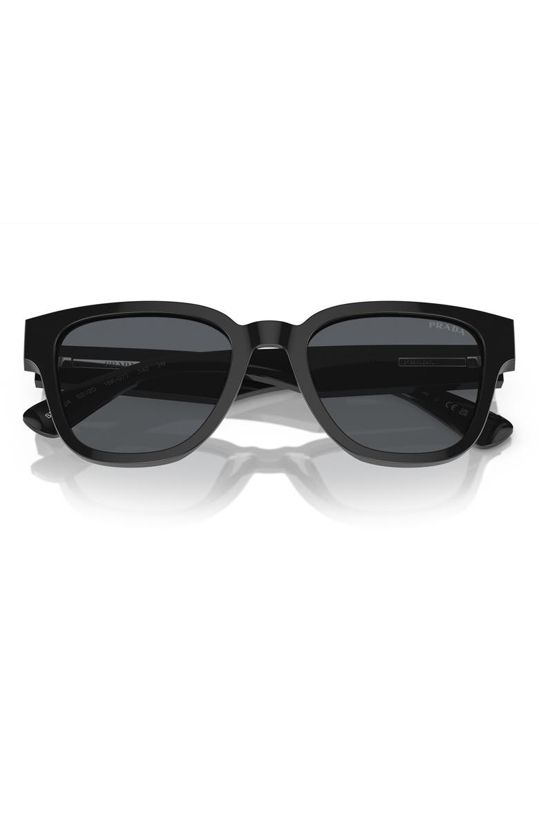 Prada 52mm Pillow Sunglasses, Alternate, color, Black