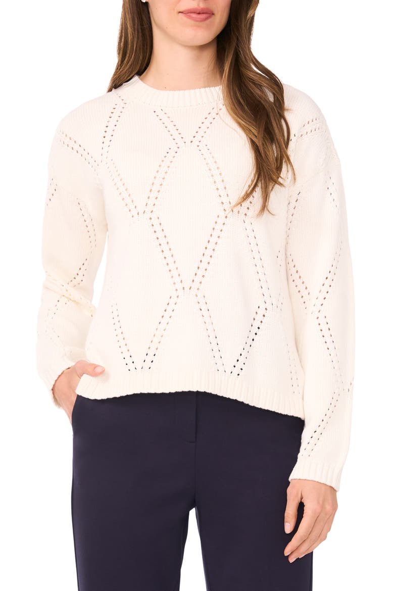Crewneck Sweater, Main, color, NEW IVORY
