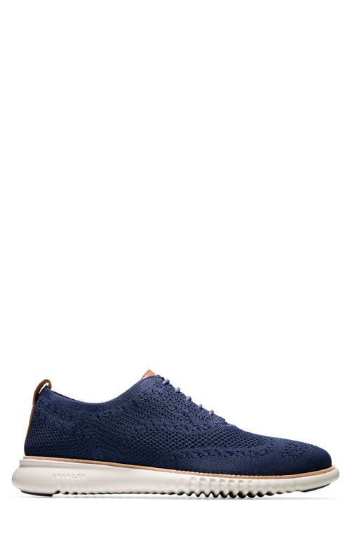 Cole Haan 2.zerogrand Stitchlite Water Resistant Wingtip In Marine Blu