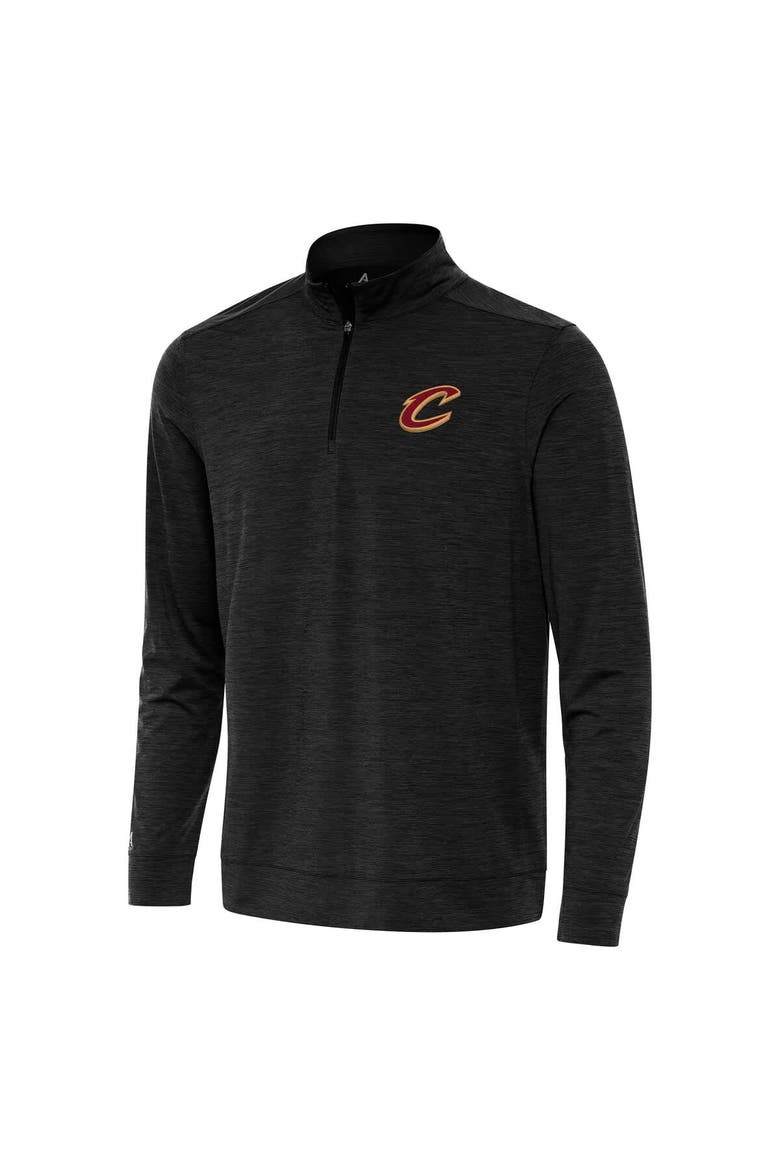Men's Antigua Heather Black Cleveland Cavaliers Bright Quarter-Zip Top, Alternate, color, Heather Black