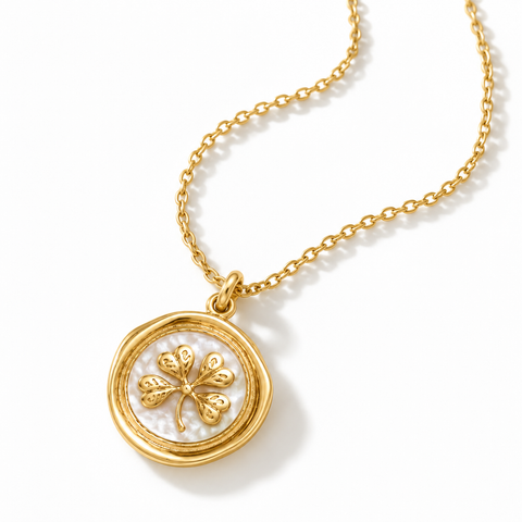 Gold-Tone Clover Pendant Necklace
