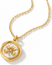 Donatello Gian Gold-Tone Clover Pendant Necklace