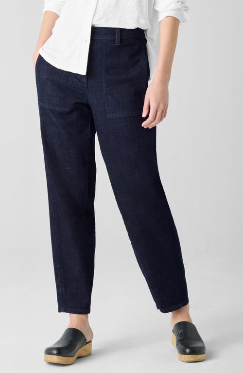 Eileen Fisher Ankle Lantern Jeans In Deep Indigo