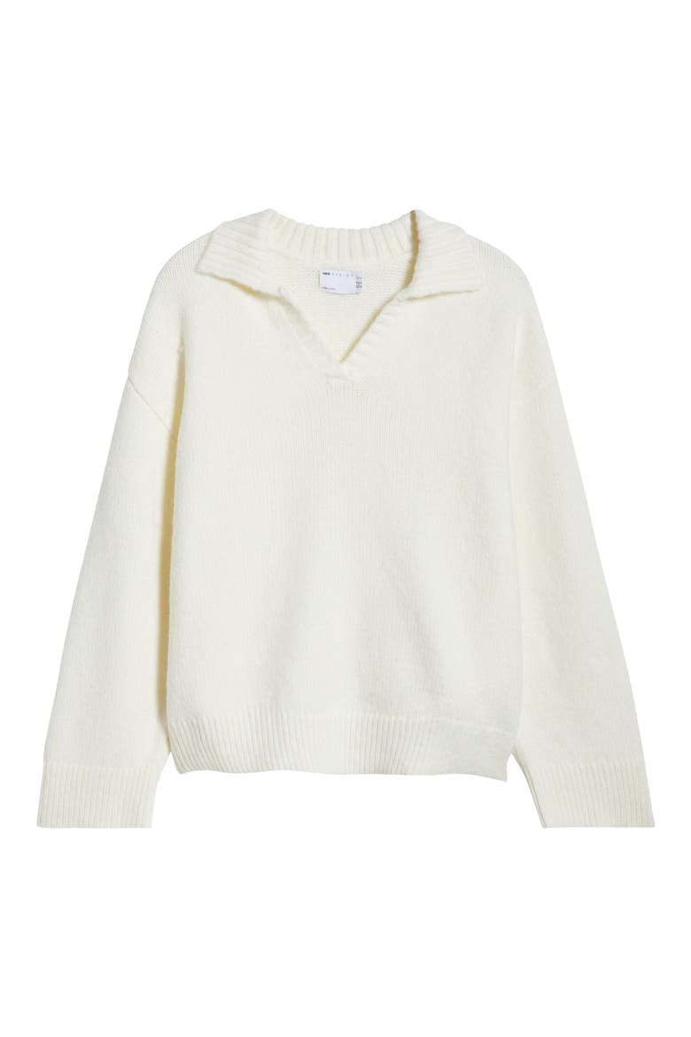 Curve V-Neck Sweater, Alternate, color, CREAM
