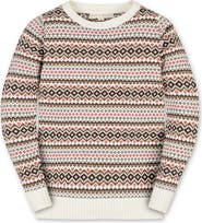 Hope & Henry Kids' Organic Long Sleeve Intarsia Crew Neck Pullover Sweater