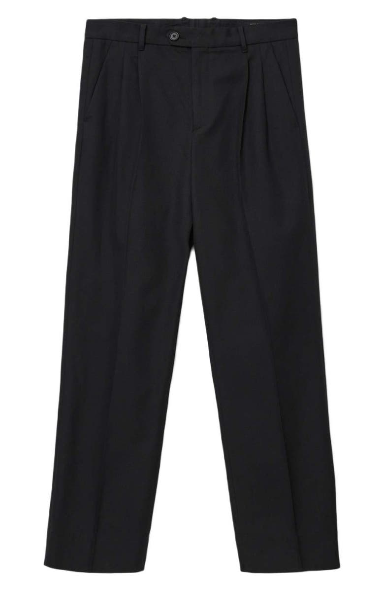 AllSaints Tallis Pleated Straight Leg Pants, Alternate, color, Black